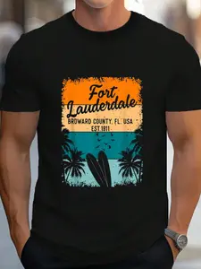 100% Cotton Fort Lauderdale Beach Souvenirs From Florida Gifts Men Women T-Shirt Women's Men's Graphic Tee Crew Neck summer vacation Tops
