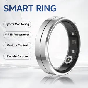 Smart Ring, Wearable, Stainless Steel Design, Pedometer to Measure Distance and Steps, Waterproof Design, Fitness Tracker, 100+ Sports Modes, Long Battery Life, Suitable for Men and Women, Fashion Accessory, Gift, Health Tracker Ring