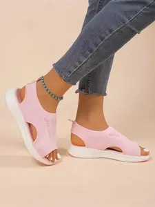 Women's Fashionable Plain Color Platform Sandals, Casual Comfortable Sandals for Beach, Non-slip Sandals for Indoor & Outdoor Wear, Walking Shoes