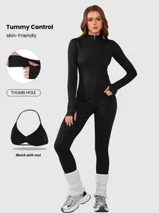 Women's Sportswear Set Long Sleeve Jacket + Backless Sports Bra Top + High-Waisted Leggings with Removable Pads, Gym Outdoor Running Yoga Wear, Workout Running Outfits, Sports Tummy Control, Sweatsuit Sets, Athletic Workout Clothing