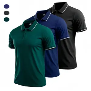 Men's High-End T400 Cooling Cotton Polo Shirt with Turn-Down Collar