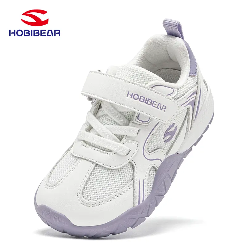 HOBIBEAR Kids' Velcro-Fastened Low-Top Casual Trainers - Synthetic, Wide Round Toe, Minimalist 0-Drop, Flexible Shoes for Toddlers & Older Boys and Girls, Velcro Fastened Shoes, Toddler & Up, Wide Toe Box