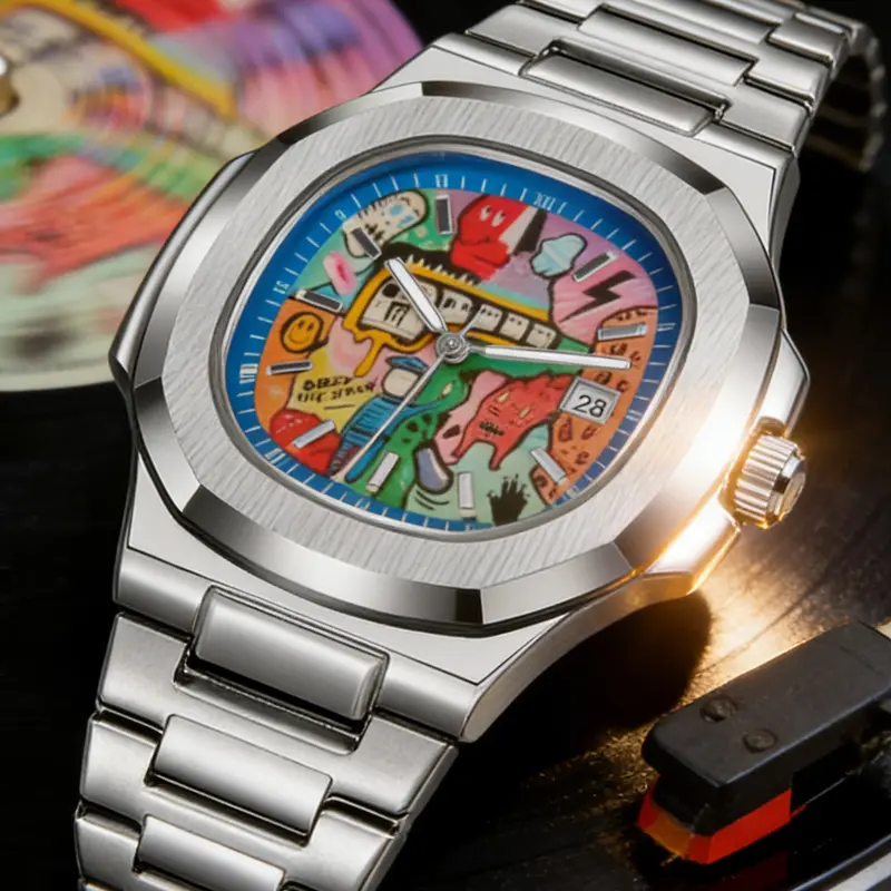 Men's Quartz Wristwatch with Anime Figure Face, Calendar, Luminous, Waterproof, Sporty Style, Analog Display, Zinc Alloy Case, All Seasons, Stylish Watch, Analog Wristwatches, Trendy Wristwatch