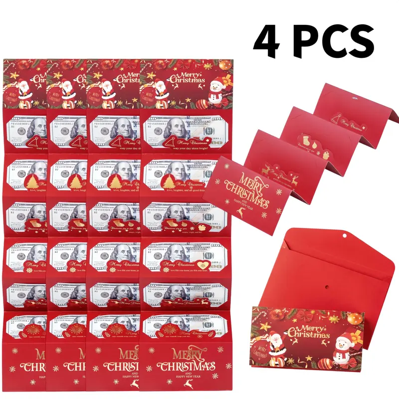 Christmas Cash Gift Envelope, Surprise Money Clip for Men and Women, Cartoon Greeting Card, Fantasy Theme, Money Clip, Creative Cash Gift Wallet, Unique Multifunctional Cash Box for Any Recipient, Cash Envelopes-MM