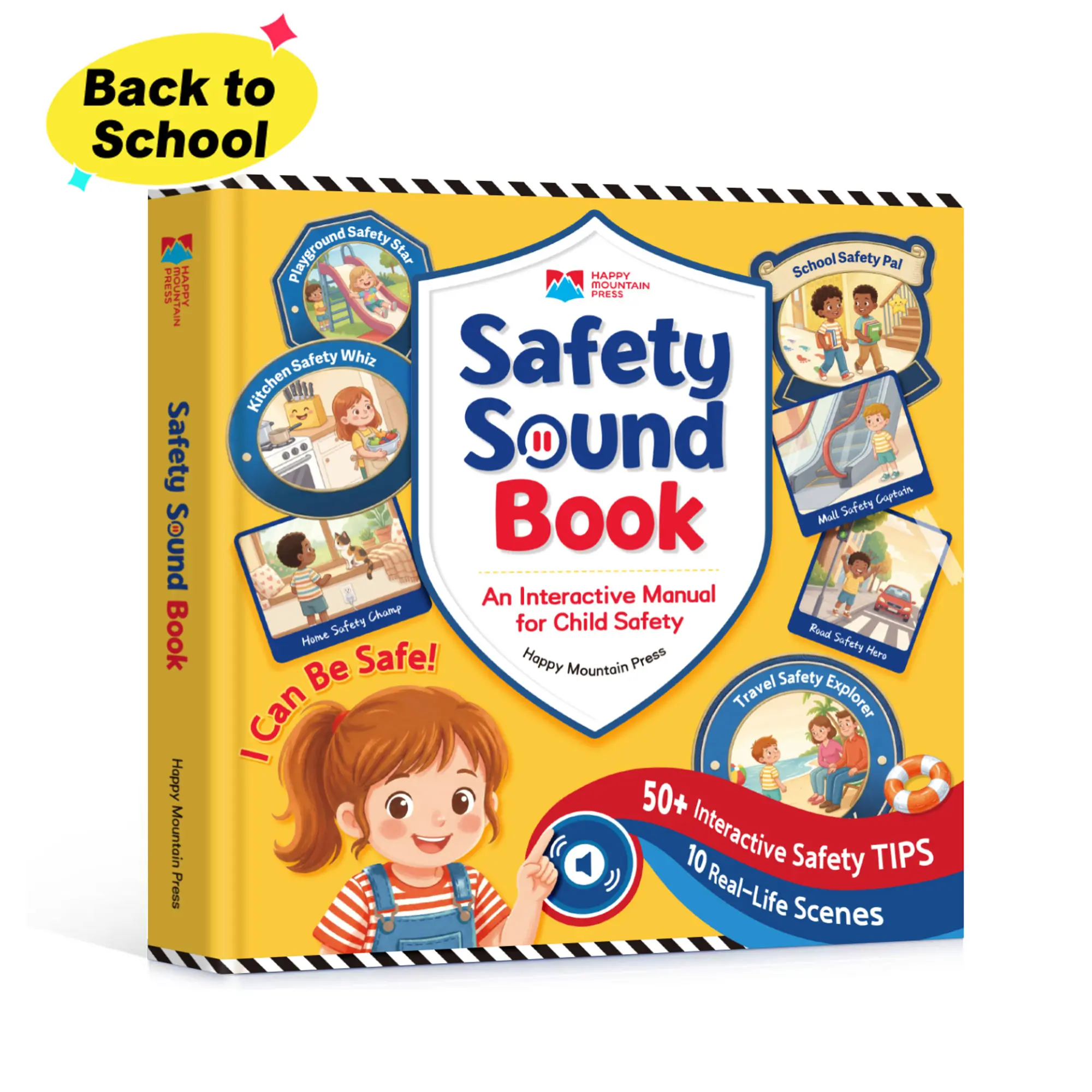 Back To School 2026 TIMETOME Safety Interactive Sound Book for Kids Child Safety Learning Book with 50 Plus Audio Tips and 10 Real Life Scenes USB C Rechargeable Screen Free Preschool Educational Toy Back to School Gift