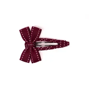 Fabric Butterfly Hair Clip – Berry Dash Trim (Long)
