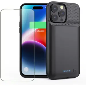Battery Case for iPhone 14 Pro Max/14 Plus/13 Pro Max,[2025 Upgraded] 8600mAh Ultra-Slim Portable Extended Charger Case Cover for iPhone 13 Pro Max/14 Pro Max/14 Plus Charging Case (6.7 Inch)-Black
