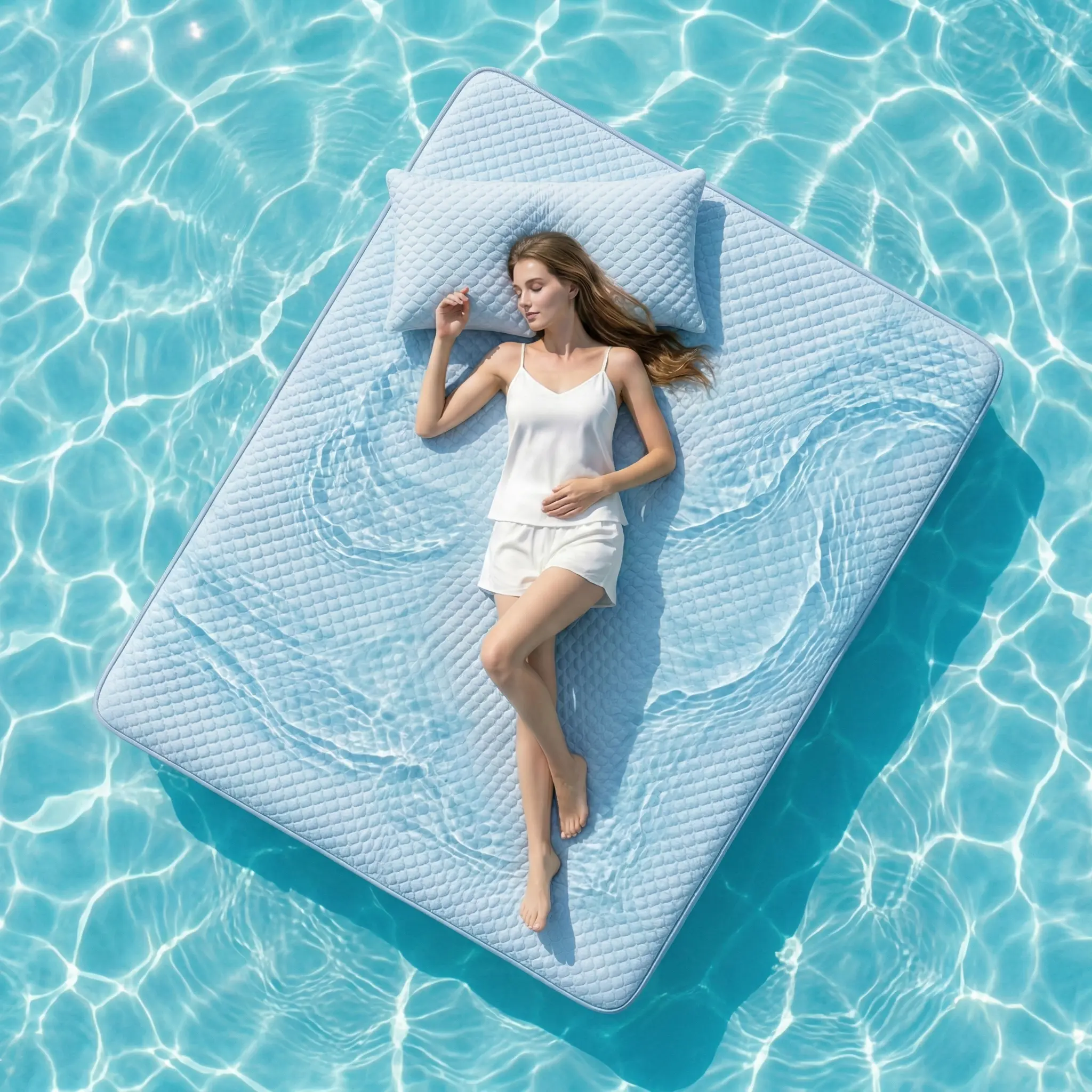 Cool Breathable Waterproof Mattress Cover with Deep Pockets, Washable Durable Mattress Pad, Multi-Scene Bed Accessory for Home Bedroom Hotel, Summer Bedding special Gift