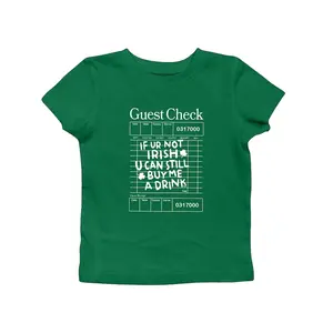 Irish Guest Check Funny St Patrick’s Day Party Baby tee , St Paddy’s Day Party Wear, funny drinking Style Party Top