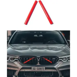 Grille Insert Trims for BMW F20 F21 F30 F32 F34 F36 3 4 Series M Sport Style M-Performance Grill Strips Accessories (Red)