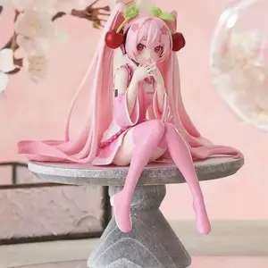New Hatsune Miku Anime figure Pink dress PVC model action toys Cherry pink cherry blossom decoration collect gifts @