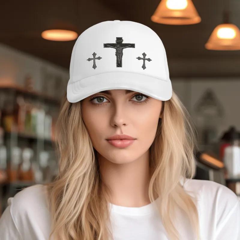 Cross & Jesus Printed pattern Men's and women's Hat - Religious Faith Baseball Cap, Spiritual Streetwear,Perfect Gift Cross & Jesus Printed pattern Men's and women's Hat - Religious Faith Baseball Cap, Spiritual Streetwear,Perfect Gift