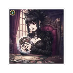 Goth Anime Gamer Girl Sticker | MTG Magic The Gathering Fan Art Decal | Gothic TCG Sticker | Tabletop Gaming Collectible