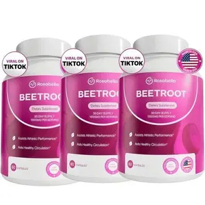 3-Pack Rosabella Organic Beetroot 1300 mg Daily Cardiovascular Support Natural Superfood Supplement for Blood Flow & Heart Wellness