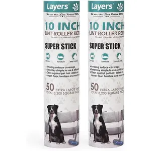 2 Pack Large Lint Roller Refill, Suitable for Most Large Rollers, mega Rollers, 10 in Wide Rollers in The Market
