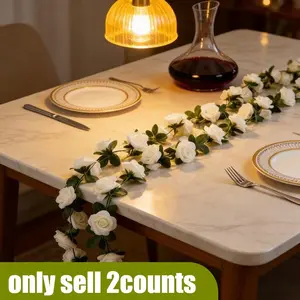 Realistic Rose Vine Garland, 45-Piece Decorative Flower Strip, Peony Vine Decoration, Artificial Plant Decor, Artificial Roses, Home & Garden Accent, Ornaments