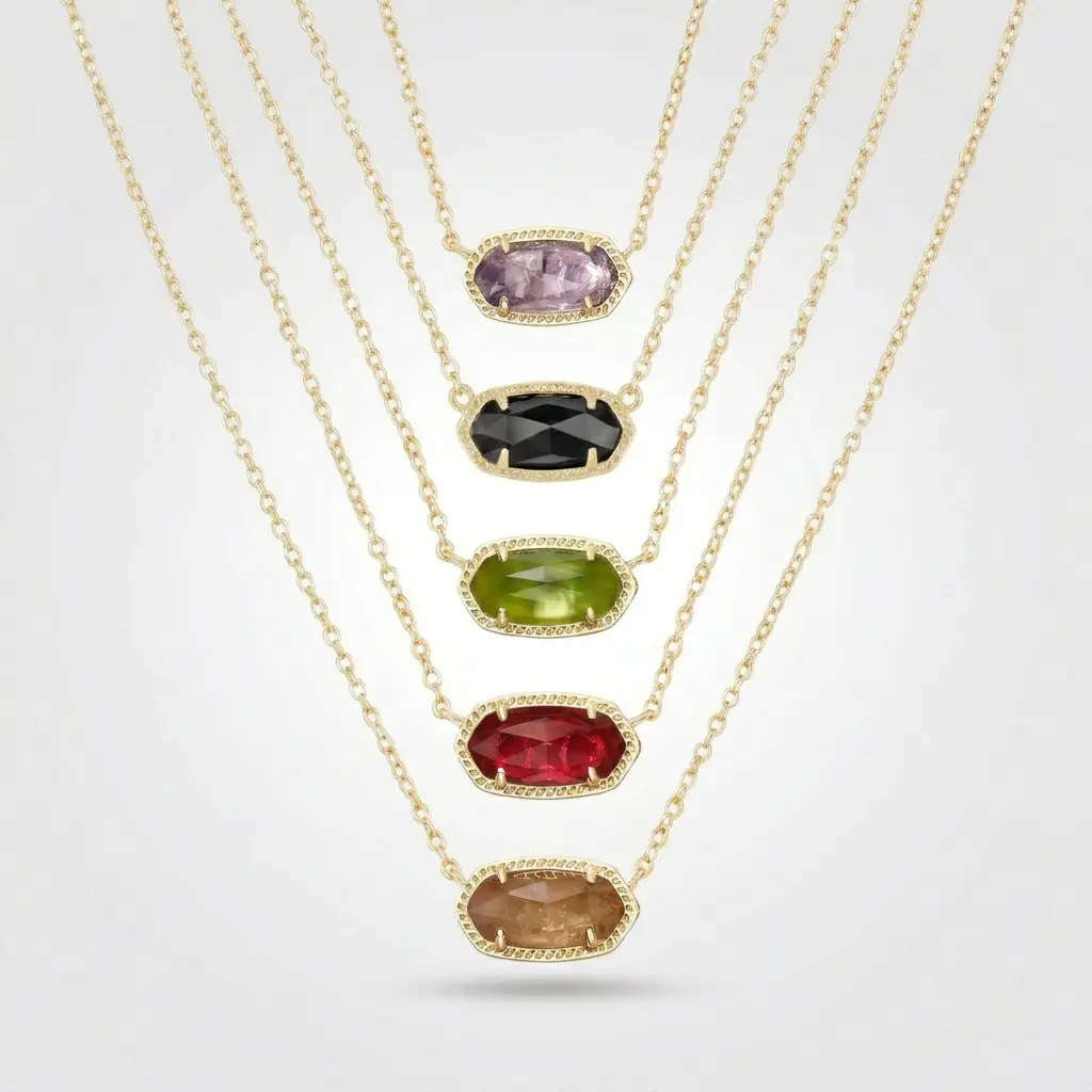 Kendra Scott Elisa Dainty Pendant Necklace, 14k Gold‑Plated Fashion Jewelry for Women