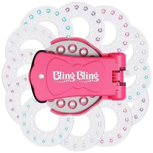 Sparkling Diamond Hair Jewels Stamper DIY Set, 1 Box Hair Accessories with Glitter Styling Tools, Makeup Mirror & Loop Ring, Heatless Styling Kit for Women Look