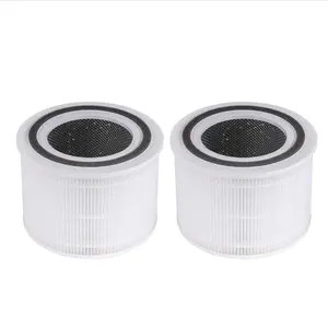 LEVOIT Core 300 Air Purifier Replacement Filter, 3-In-1 Filter, Efficiency Activated Carbon, Core300-RF, 2 Pack, White