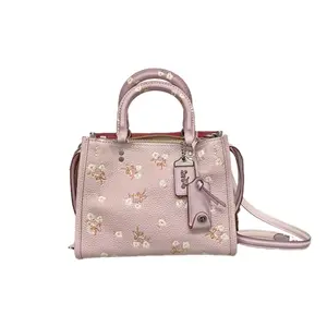 Pre-owned coach lEATHER Shoulder Bags Rogue 25 With Floral Embroidery