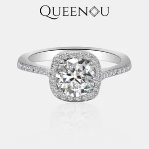 【13】QuicklyDelivery，NOBonus-CANOPUS Cushion Halo Synthetic Moissanite Ring – Elegant Wedding/Engagement Jewelry for Women, Ideal Birthday/Anniversary Gift