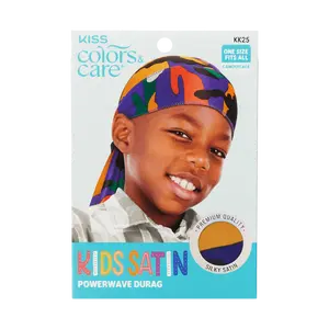 KISS Colors & Care Kids Satin Premium Silky Powerwave Durag - Camouflage