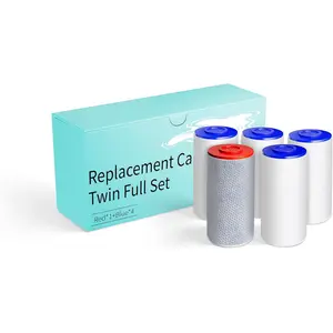 Replacement Filters for Weddell Duo Shower System - Efficient Reduction of Chlorine, Contaminants & Hardness | Enhance  and Hair  with Every Shower (1Red+4Blue)