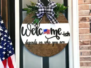 Interchangeable Welcome to our home Front Door Wreath Door Hanger | welcome-ish | Year Round Wreath | Housewarming Gift | Home Decor |