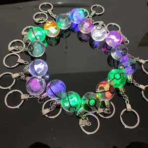 3D Customizable Laser Engraved Keychain Crystal Pokeball  Ornaments