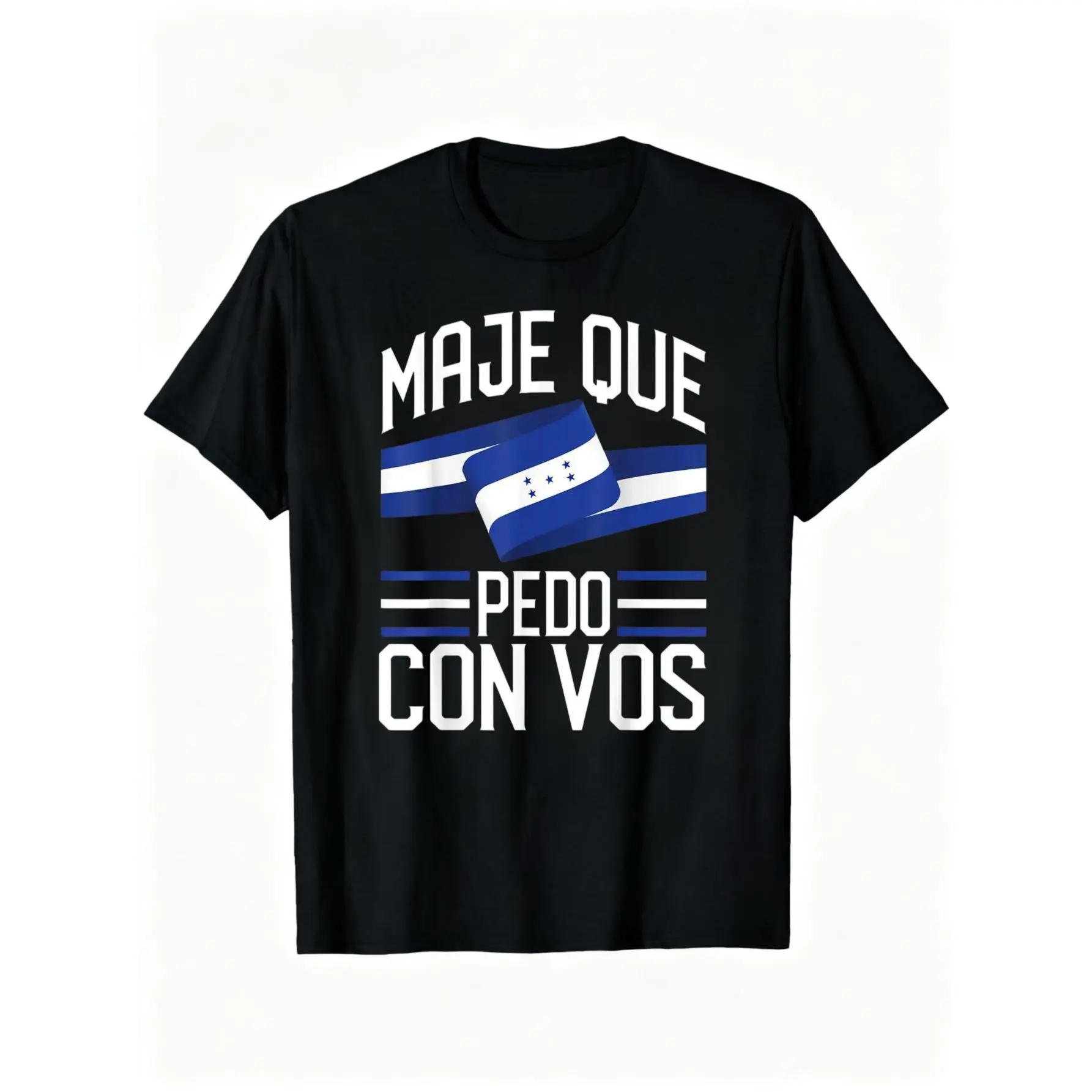 100% Cotton Honduras Flag T-Shirt with Round Neck and Short Sleeve Print, Catracho Pride, Maje Que Pedo Con Vos
