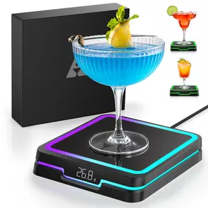 Kavaz Smart Coaster  – Cocktail Mixing Coaster with Built-in Kitchen Scale | Home Bar Interactive LED Guide | Effortless Drink Making
