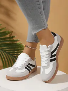 Women Classic German Training Shoes, Comfortable Breathable Colorblock Sneakers, Trendy Sneakers for Workout and Running, Lightweight Supportive Design