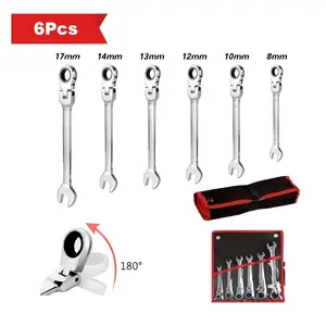 Nanwei 6/8/12pcs Multifunctional Adjustable Double-Ended Quick Ratchet Wrench Set, Double-Ended Ratchet Wrench Combination, Metric, 8-17Mm, 72 Teeth Ratchet, with Storage Bag, Suitable for Home/Car/Mechanical Use, Etc., Daily Use, a Good Choice for Gifts