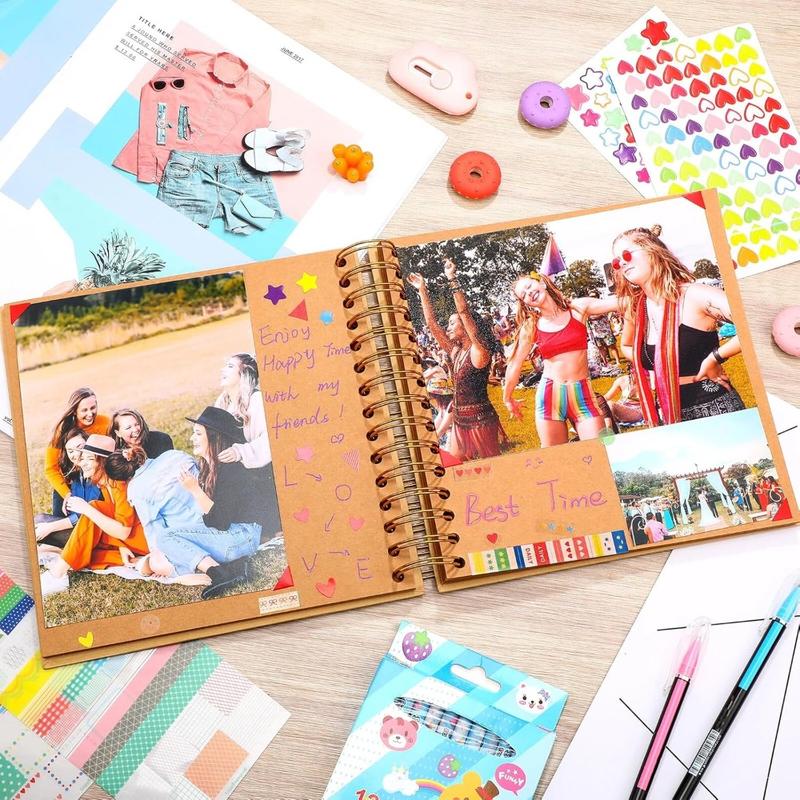 Scrapbook Album 40 Pages (8 x 8 &10 x 10Inch) Brown & Black Thick 250gsm Kraft Paper, Photo Album Scrapbook, Memory Book - Ideal for Your Scrapbooking Albums Art & Craft Projects