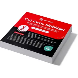Cut  Embroidery Stabilizer, 12" x 12", 100 Sheets, 2.5 oz Medium Weight, Cutaway Stabilizer for Embroidery Machines, Fits  Hoops