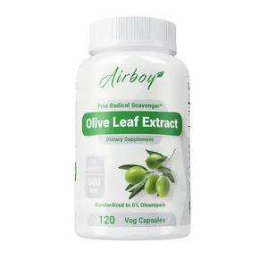 Airboy-Olive Leaf Extract Dietary Supplement Capsules, containing olive leaf extract, supports immune system health, antioxidants, and maintains overall health