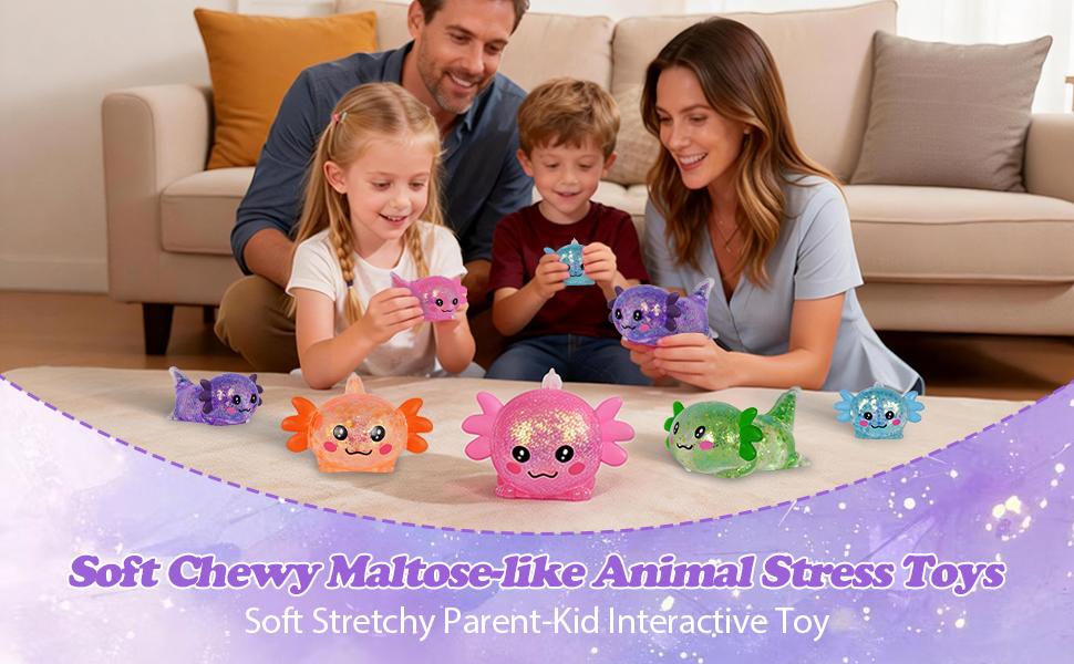 2026 New Axolotl Squishy Toy, Medium Squishy Axolotl Squeeze Toy, Soft Slow Rising Stress Relief Toy, Sensory Fidget Toys Squishy for Anxiety for Kids Youth Adults