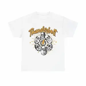 Women's Vintage Y2K Graphic Tee, Lightning Bolt Face Sketch Print Crewneck Short Sleeve Loose Fit Streetwear Top