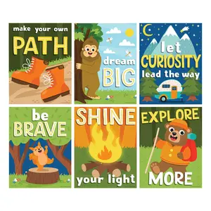 Camp Theme Motivational Classroom Poster Set - 16" x 20 3/4", 6 pieces