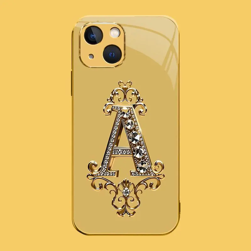 Suitable for [iPhone 15 Plus] high-end phone case🥰，Features a premium-look printed design—not actual 3D diamond studs—with all 26 letters available for you to choose from，drop-resistant and fingerprint-resistant YM99