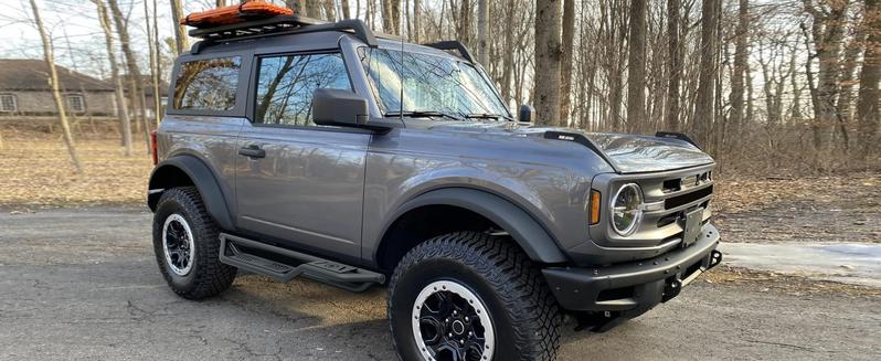 EYOUHZ for Bronco Running Boards Side Steps Compatible with 2021 2022 2023 2024 2025 2026 Ford Bronco 2 Doors (Excluidng Sport Models), Heavy Duty Two Stairs Design Nerf Bars Plates Rock Sliders Rail