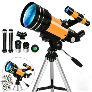 Beginner Astronomy Telescope 70mm Aperture Portable Refractor with Tripod 22.5X-150X Magnification Moon Filter for Clear Night Viewing Multi-Coated Glass Lenses