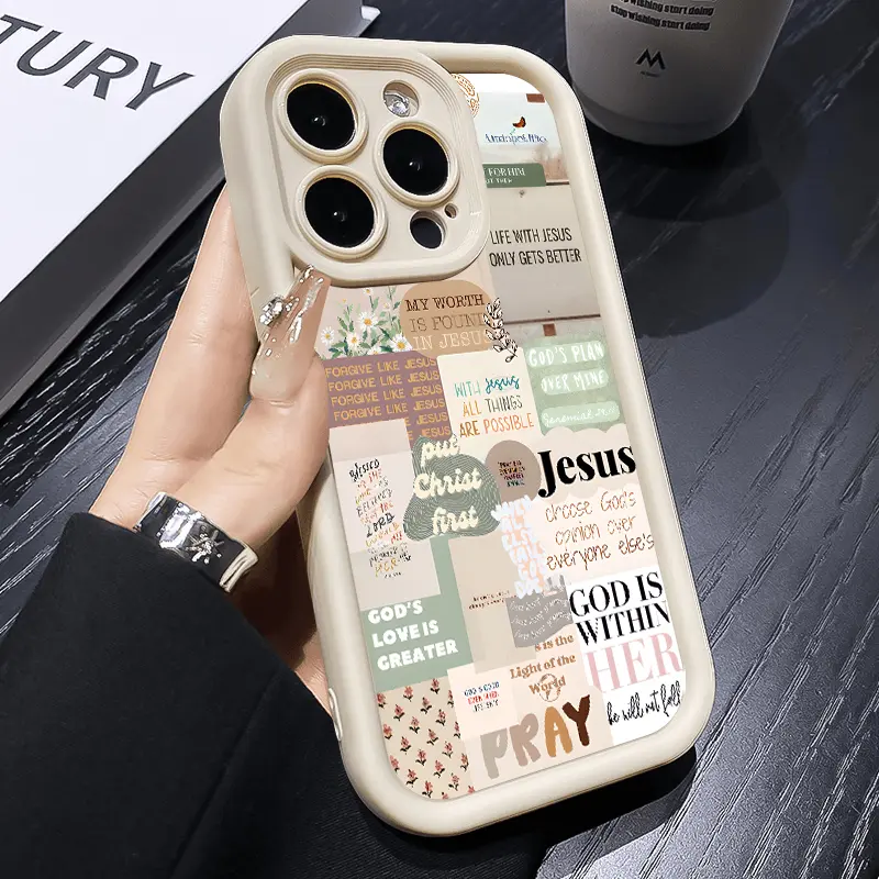 Faith Bible Design Pattern Case for iPhone 16 15 14 Pro Max 13 12 11 XR XS Plus Shockproof Non Slip Military-Grade Protection Silicone Cover Gifts for women men girls boys