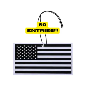 Black and White American Flag Air Freshener NEW CAR Scent