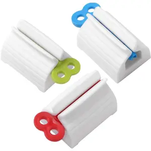 3pcs-Rolling Tube Toothpaste Squeezer Toothpaste Seat Holder Stand for Bathroom Accessories（Mix Color）