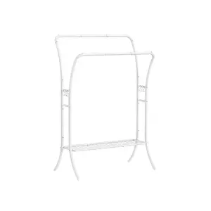 Heavy-Duty Double-Rod Clothes Rack Cloud White