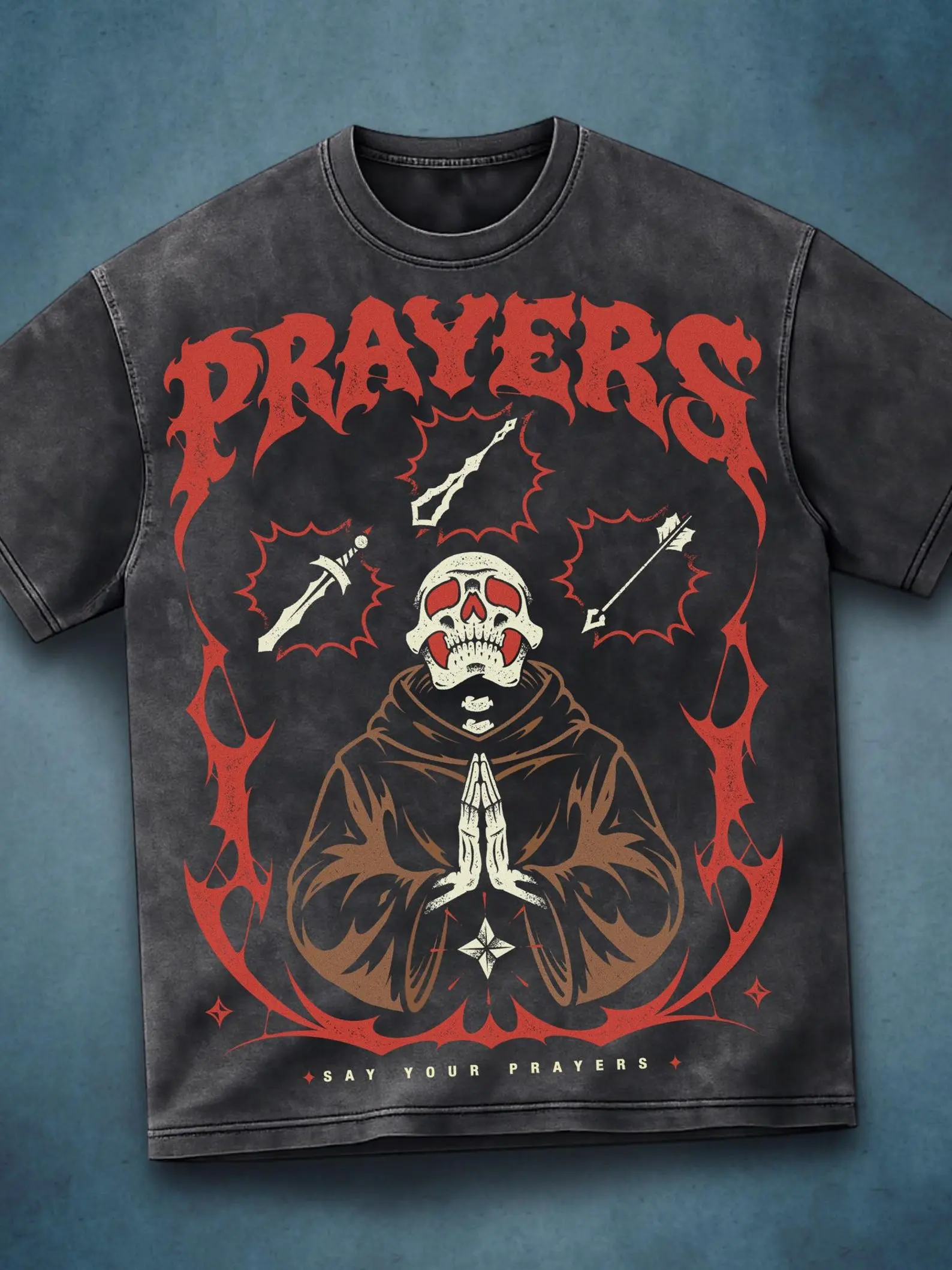 Say Your Prayers Shirt, Old School RuneScape Prayer Tee, OSRS Gamer T Shirt, Funny MMORPG Gaming Shirt, Dark Fantasy Graphic Tee Gift scape ink