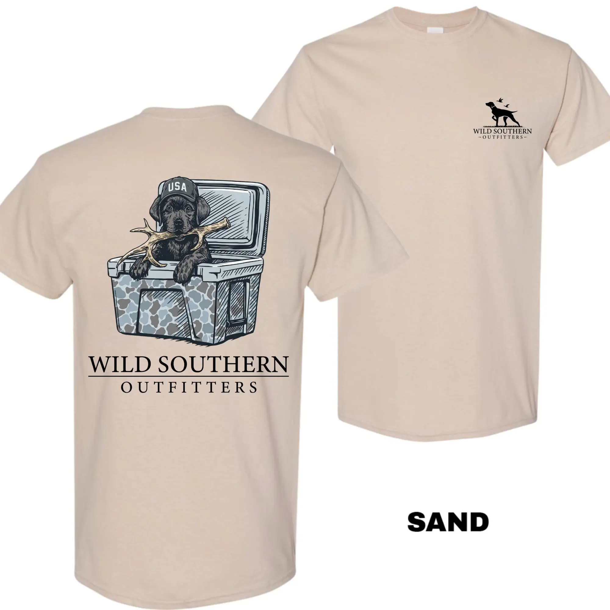 Wild Southern Outfitters Camo Labrador Shed Hunting Dog T Shirt Southern Lifestyle Graphic Tee for Men and Women
