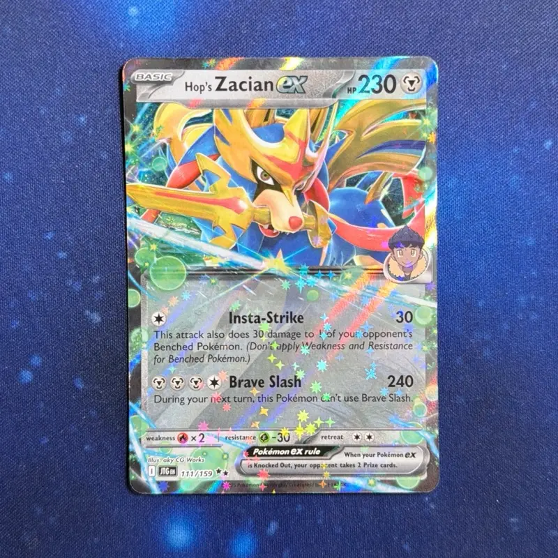 2025 Pokemon Hop’s Zacian ex 111/159 Journey Together Double Rare Holo Near Mint