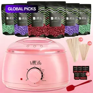 Wax Warmer Kit, Hot Wax Heater, Wax Melter Warmer, Waxing Machine, 1 Set Waxing Kit with Hard Wax Beads for Women and Men, At-Home Waxing Kit for Face, Body, Legs, Arms, Underarms & Bikini, Hair Removal Product #GLOBAL PICKS